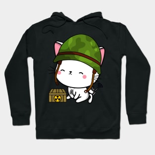 Cute angora cat is a military pet Hoodie